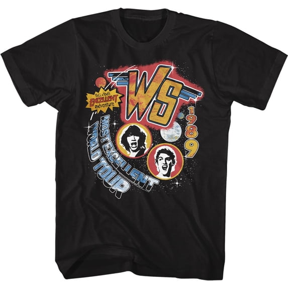 Bill And Ted Worldtour Black Adult T-Shirt 6Xl