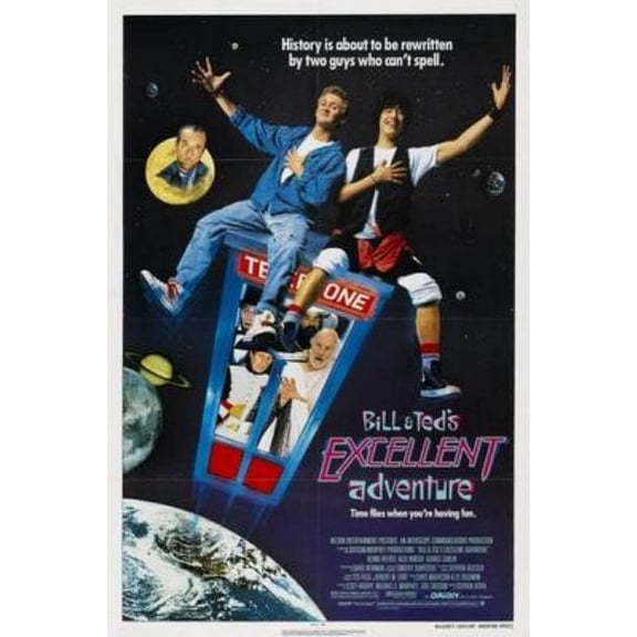 Bill And Teds Excellent Adventure Movie Poster 12x16 Print on Metal Sign 12in x 16in Square Adults Poster Time