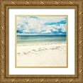 thumbnail image 1 of Bill Carson Photography 15x15 Gold Ornate Wood Framed with Double Matting Museum Art Print Titled - Footsteps In The Sand, 1 of 4