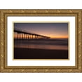 thumbnail image 1 of Bill Carson Photography 24x17 Gold Ornate Wood Framed with Double Matting Museum Art Print Titled - Sunset Pacific Pier II, 1 of 4