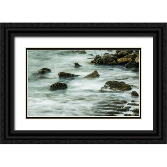 Bill Carson Photography 32x21 Black Ornate Wood Framed with Double Matting Museum Art Print Titled - Rocks I