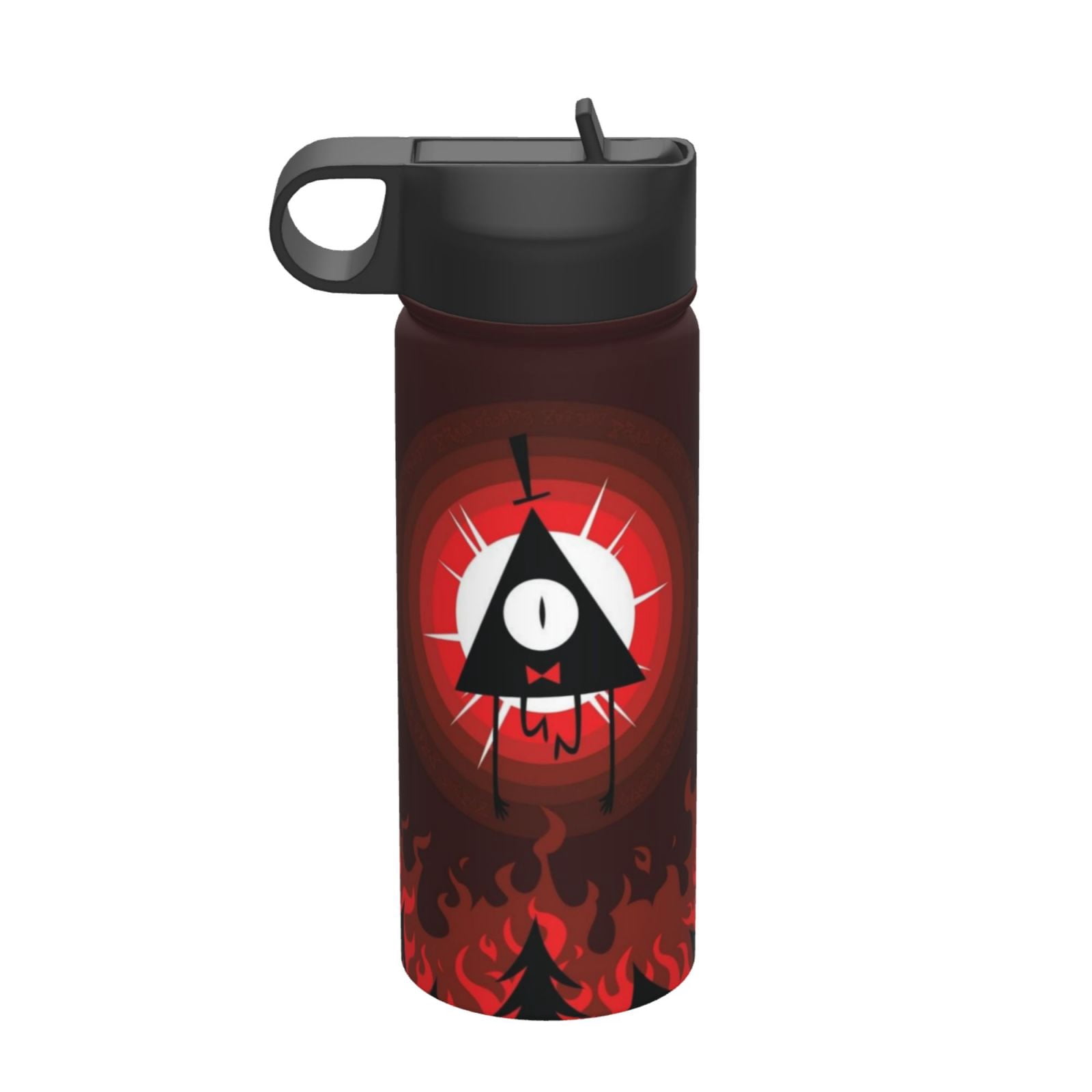 Bill Cipher 18 Oz Insulated Water Bottle Stainless Steel Vacuum Leak Proof Kettle with Straw Lid, Portable Cup for Travel Gym Outdoor Sports School