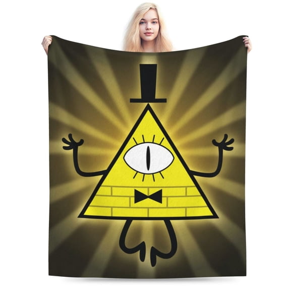 Bill Cipher Cartoon Fleece Blanket for Boys Girls Kids, Ultra Soft Cozy Warm Flannel Throw Blankets, Lightweight Plush Blanket Gifts for Bed Sofa Living Room Couch Home Decor