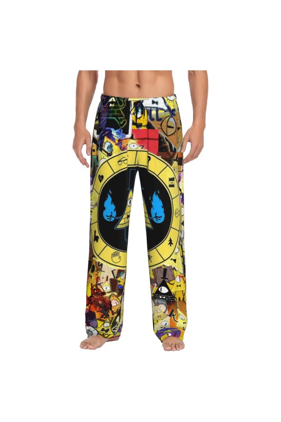 Bill Cipher Men's Pajama Pant Soft Comfy Lounge Pj Bottoms Loose Elastic Waistband Adult Sleep Pants with Pockets Drawstring