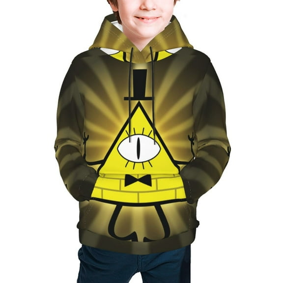 Bill Cipher Teen Boys Girls Hoodies Cartoon Graphic Hooded Sweatshirts Casual Pocket Pullover Coat for Kids