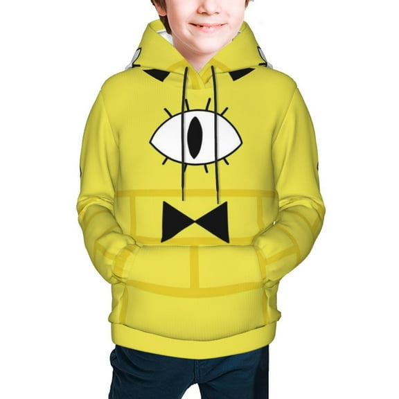 Bill Cipher Teen Boys Girls Hoodies Cartoon Graphic Hooded Sweatshirts Casual Pocket Pullover Coat for Kids