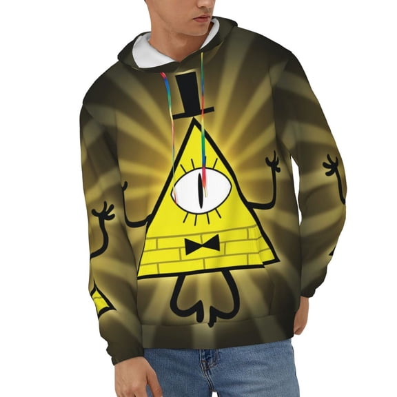 Bill Cipher Unisex Hoodies 3D Print Hooded Sweatshirt for Men Women, Long Sleeve Fall Pullover Top with Pockets