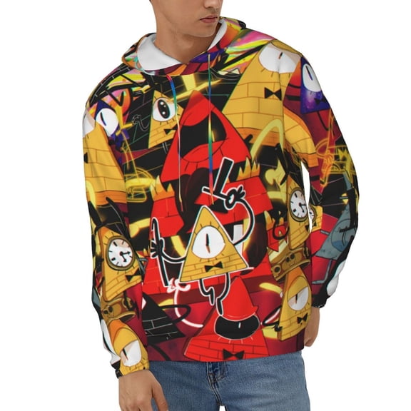 Bill Cipher Unisex Hoodies 3D Print Hooded Sweatshirt for Men Women, Long Sleeve Fall Pullover Top with Pockets