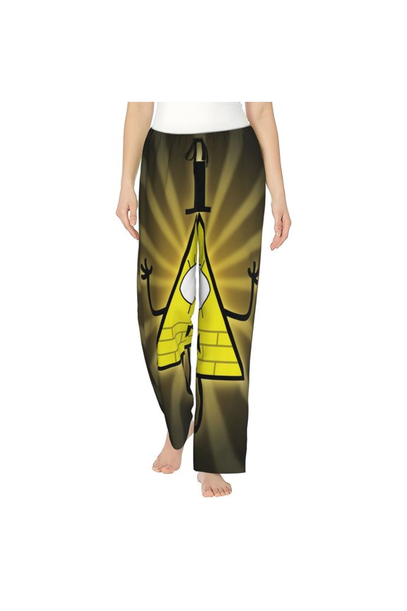 Bill Cipher Women's Pajama Pants Comfy Casual Loose Sleep Bottoms Pants Drawstring Wide Leg Long Lounge Pants