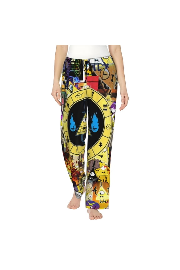 Bill Cipher Women's Pajama Pants Comfy Casual Loose Sleep Bottoms Pants Drawstring Wide Leg Long Lounge Pants