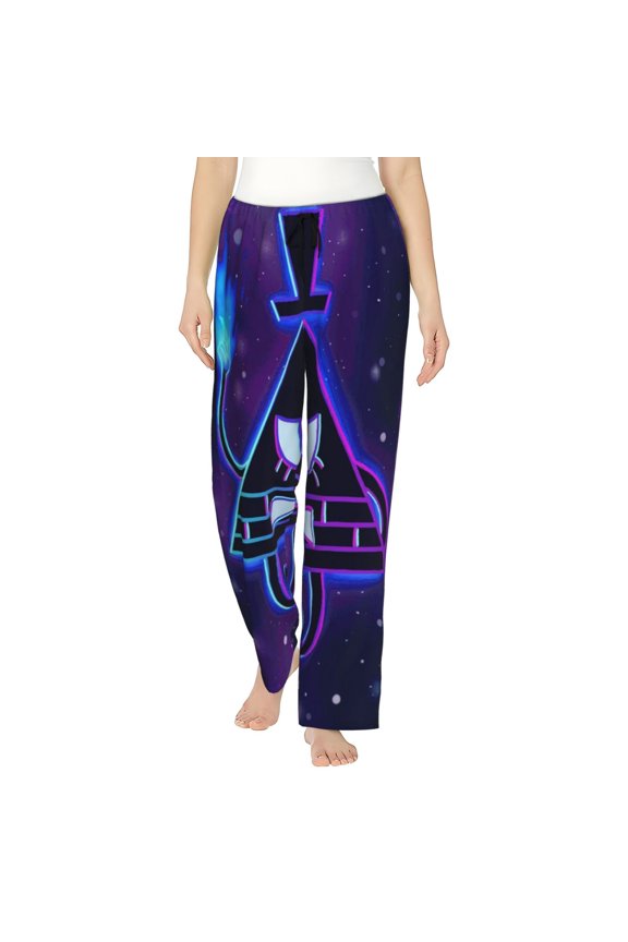 Bill Cipher Women's Pajama Pants Comfy Casual Loose Sleep Bottoms Pants Drawstring Wide Leg Long Lounge Pants