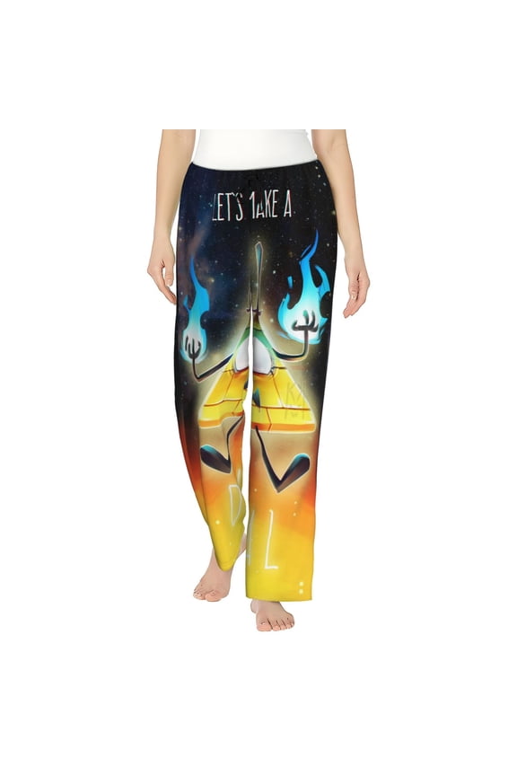 Bill Cipher Women's Pajama Pants Comfy Casual Loose Sleep Bottoms Pants Drawstring Wide Leg Long Lounge Pants