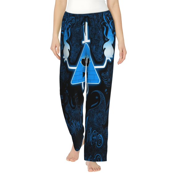 Bill Cipher Women's Pajama Pants Comfy Casual Loose Sleep Bottoms Pants Drawstring Wide Leg Long Lounge Pants