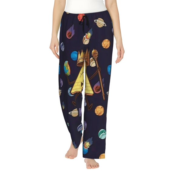 Bill Cipher Women's Pajama Pants Comfy Casual Loose Sleep Bottoms Pants Drawstring Wide Leg Long Lounge Pants