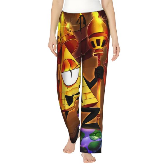 Bill Cipher Women's Pajama Pants Comfy Casual Loose Sleep Bottoms Pants Drawstring Wide Leg Long Lounge Pants