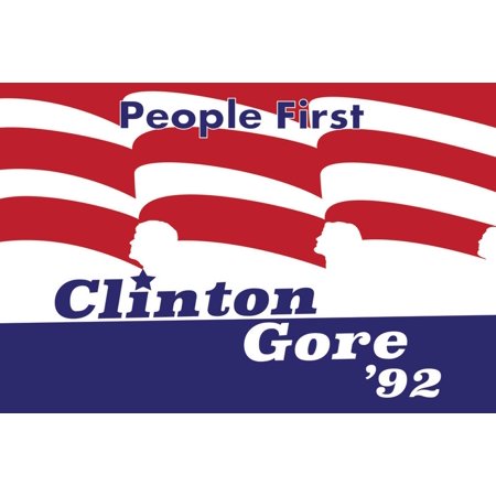 Bill Clinton Al Gore 1992 Vote President Poster Election Campaign Presidential Elect Politics Running Mate Cool Wall Art Print Poster 18x12