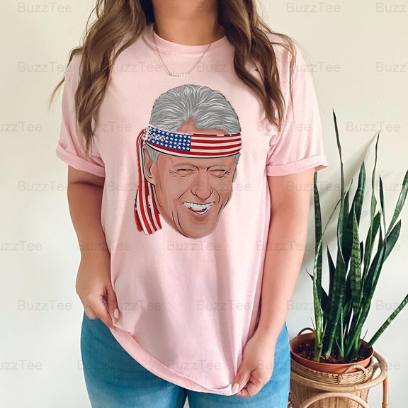 Bill Clinton President 4th July American Flag Political History T-Shirt Unisex, up to 5XL