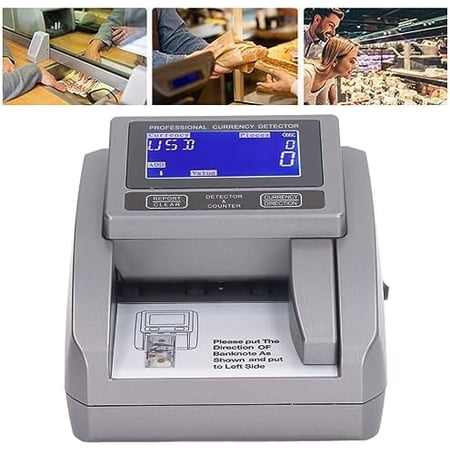 Bill Counter, Denomination Money Counter Machine 120 SheetsMinutes Wide Impeller LED Display 100-240V for Pharmacies (US Plug)$$Office
