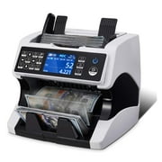 Bill Counter Machine , Multi-Currency Total Vertical Money Counting Machine Dual CIS Image Recognition USD Euro Multi-national Currency Foreign Currency Money Counting Machine ,Accurate and Fast