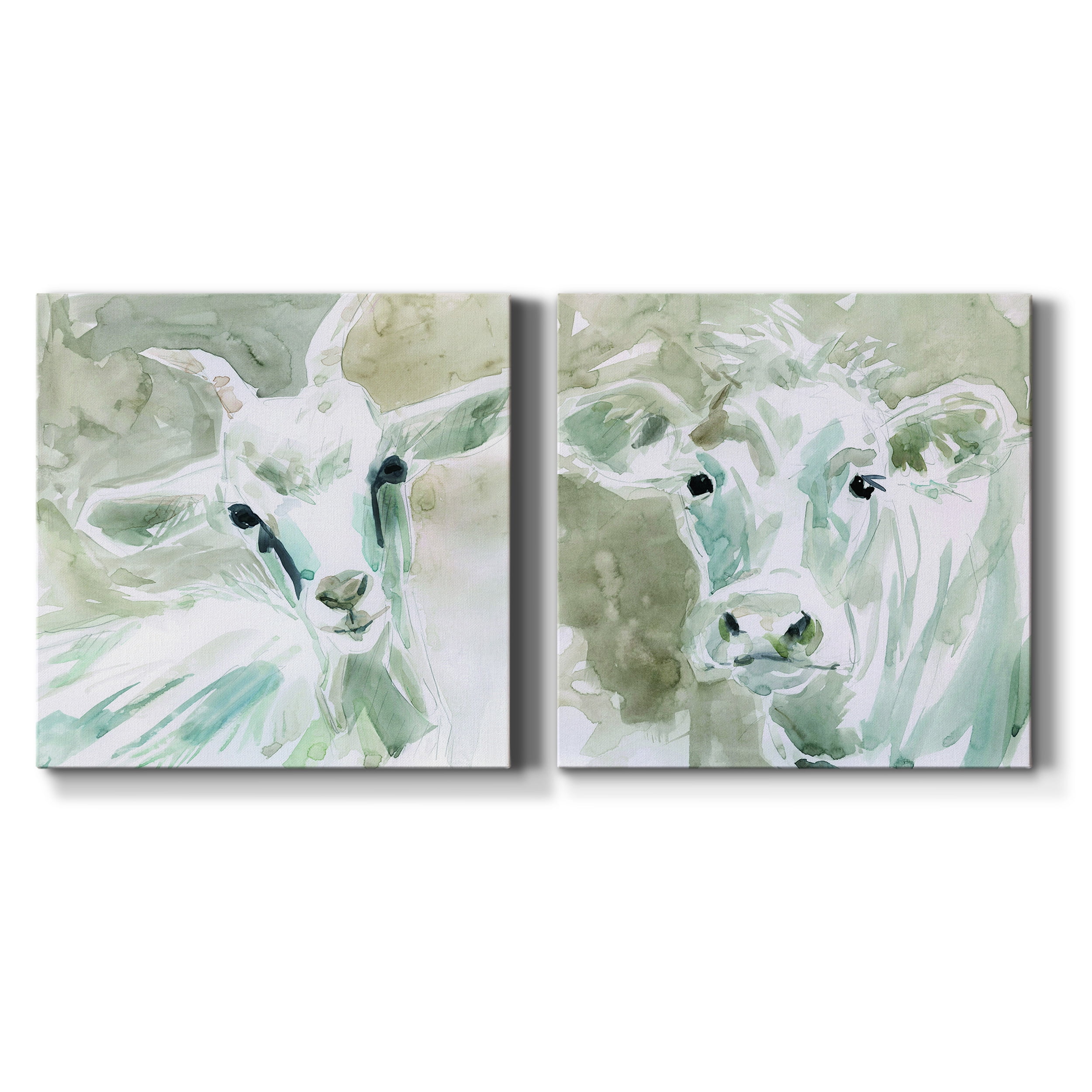 Bill E. Goat - Premium Gallery Wrapped Canvas - Ready to Hang Set of 2 - 40 x 40 Each