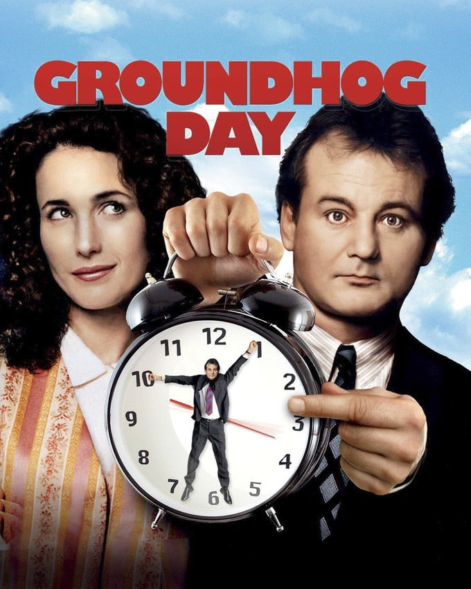 Bill Murray And Andie Macdowell In Groundhog Day Alarm Clock Art 24X36