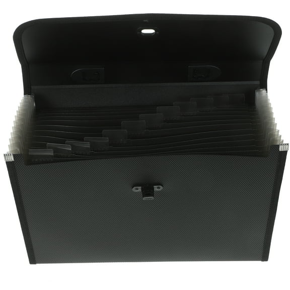 Bill Organizer with Pockets File Boxes Paper Office Student Use Black