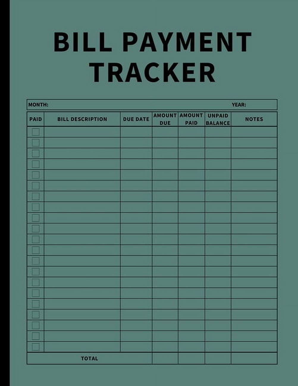 Bill Payment Tracker: Invoices Monthly Organizer and Annual Report for ...