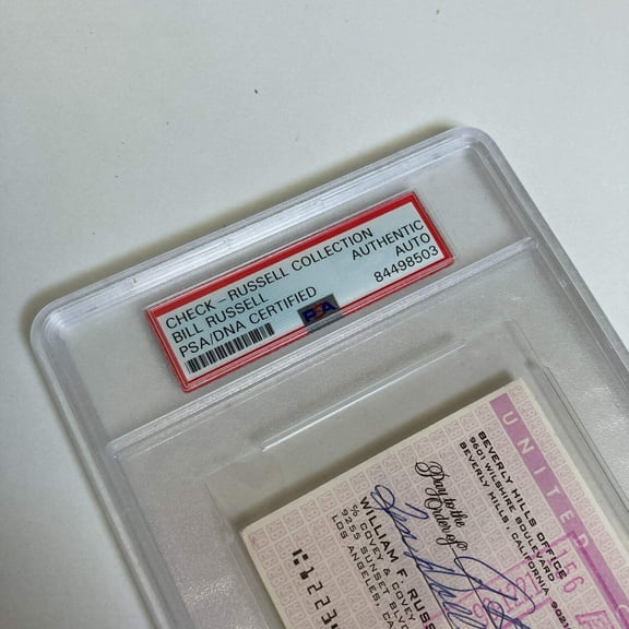 Bill Russell Signed Autographed Bank Check PSA DNA Boston Celtics HOF Legend