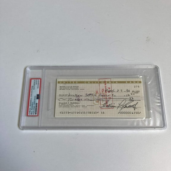 Bill Russell Signed Autographed Bank Check PSA DNA Boston Celtics HOF Legend
