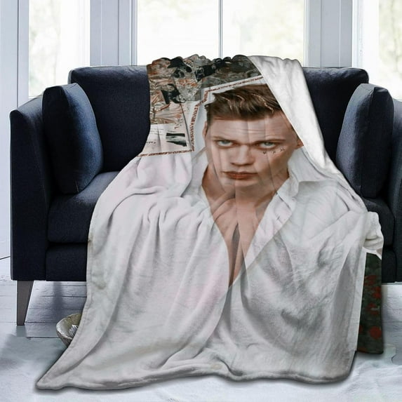 Bill Skarsgard Blanket Anti-pilling Throw Blanket Plush Blanket Lightweight & Ultra-soft, Warm & Comfy Flannel Fleece Blanket for Couch, Bed, Sofa, 60x80