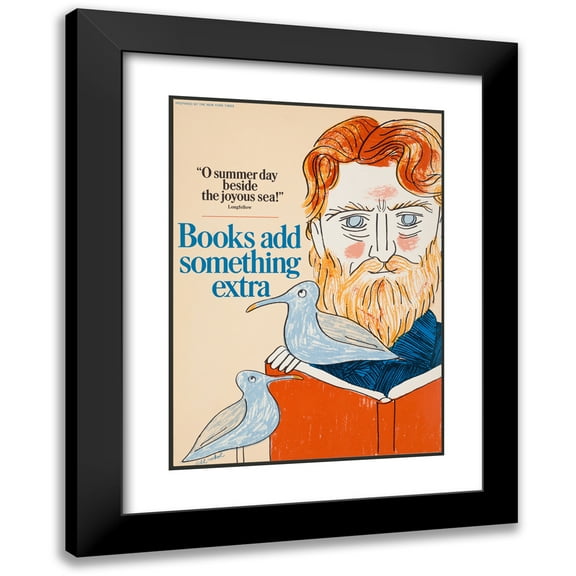 Bill Sokol 14x18 Black Modern Framed Museum Art Print Titled - Books Add Something Extra (1966)