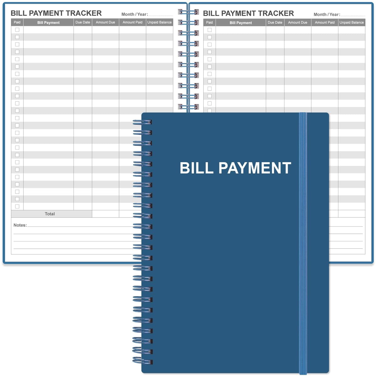 Bill Tracker Notebook - Monthly Payment Organizer, 5.8x8.5", Green, Financial Budget Planner