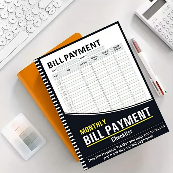 Bill Tracker Notebook - Monthly Bill Payment Checklist - 8.66" x 11" 100 Pages