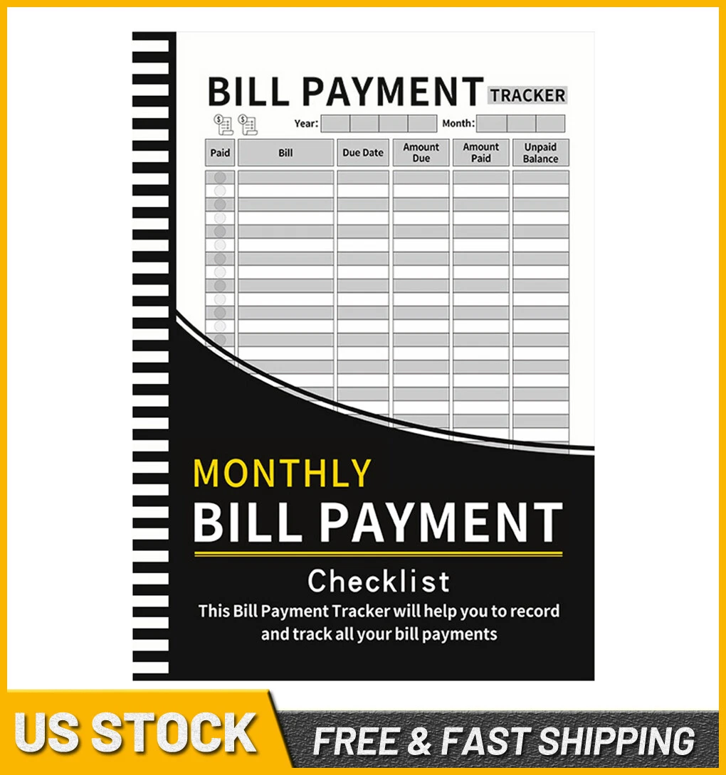 Bill Tracker Notebook: Monthly Bill Payment Checklist With Spiral Binding Us