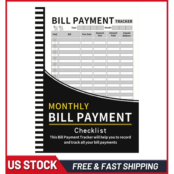 Bill Tracker Notebook: Monthly Bill Payment Checklist With Spiral Binding