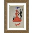 thumbnail image 1 of Bill Traylor 2x Matted 18x24 Gold Ornate Framed Art Print 'Untitled (Figure Construction with Waving Man)', 1 of 2