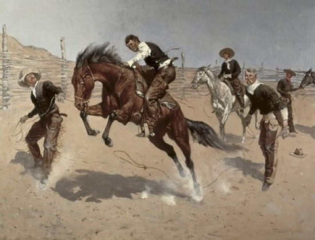 Bill Turn Him Loose Frederic Remington (1861-1909American) Canvas Art - Frederic Remington (18 x 24)