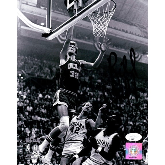 Bill Walton Signed Autographed 8X10 Photo UCLA Bruins B/W Lay-Up vs. Indiana JSA