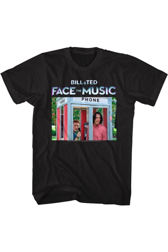Bill and Ted Face The Music B&T FTM Booth Color Black Adult T-Shirt
