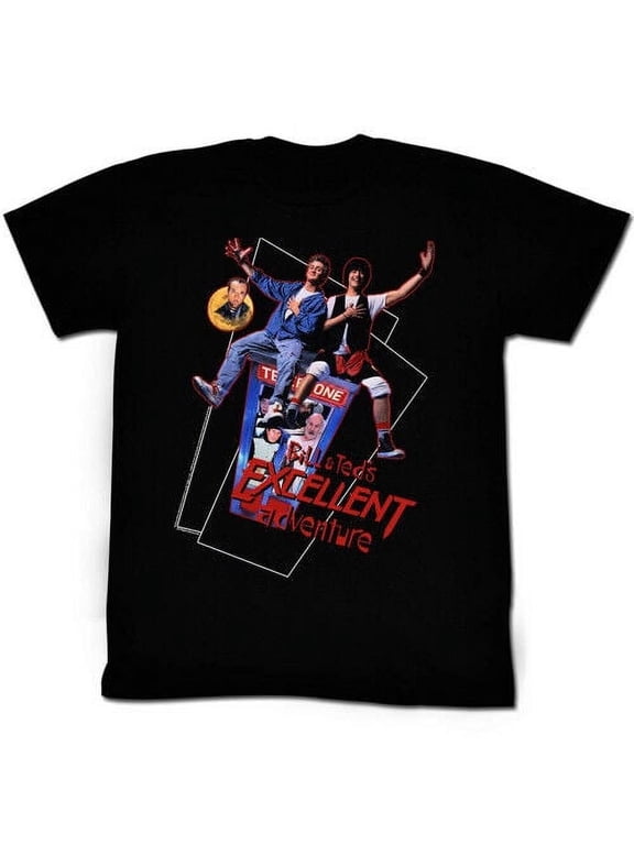 Bill and Ted Flying Black Adult T-Shirt