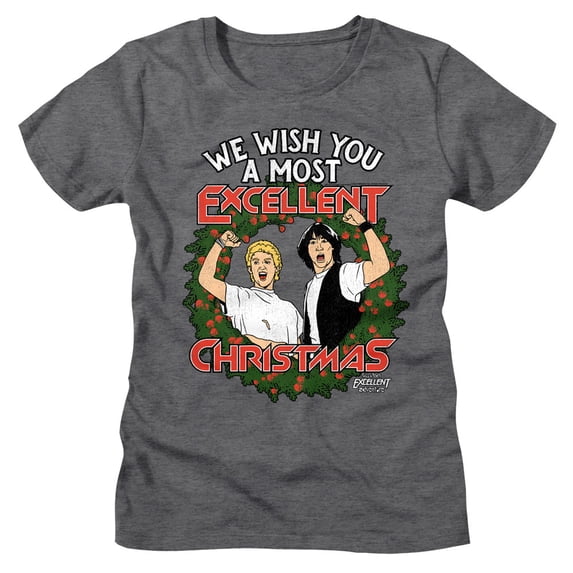 Bill and Ted Ladies T-Shirt We Wish You a Most Excellent Christmas Tee, 2XL