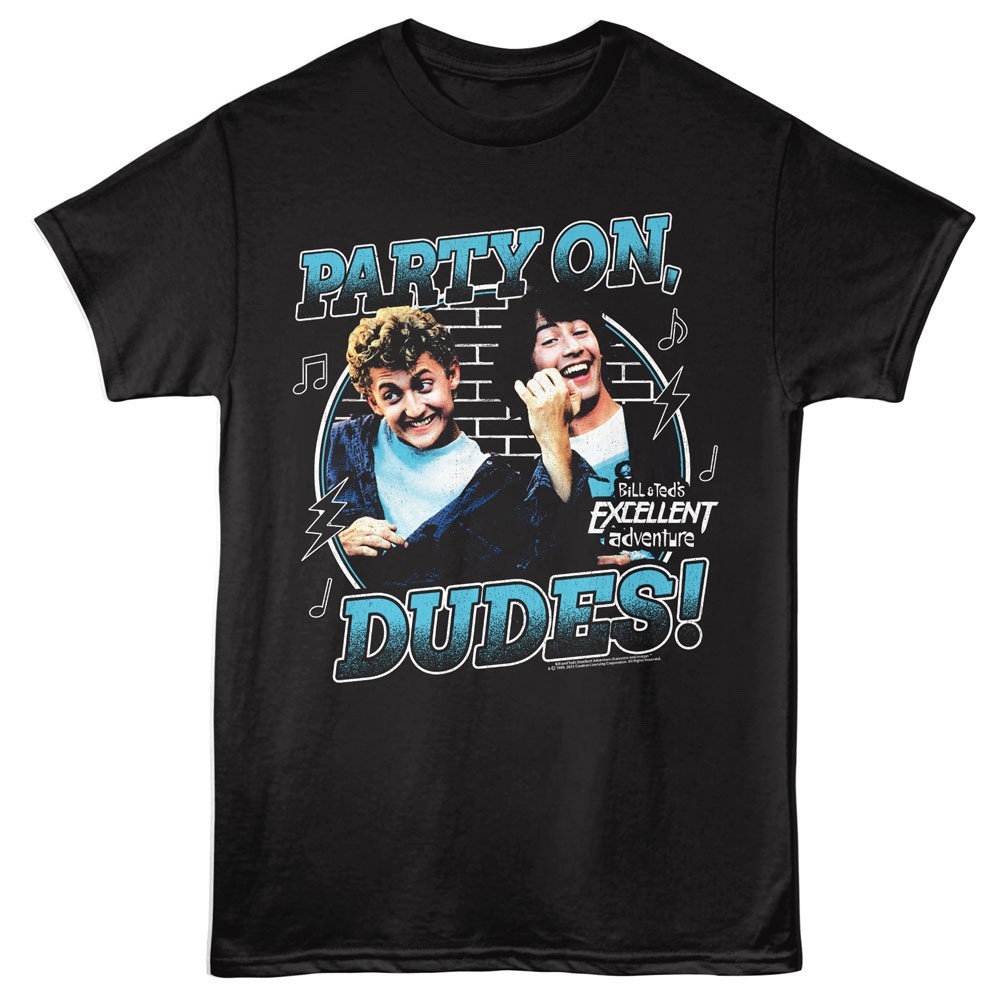 Bill and Ted New T Shirt Movie Party On Air Guitar New New Black Cotton ...