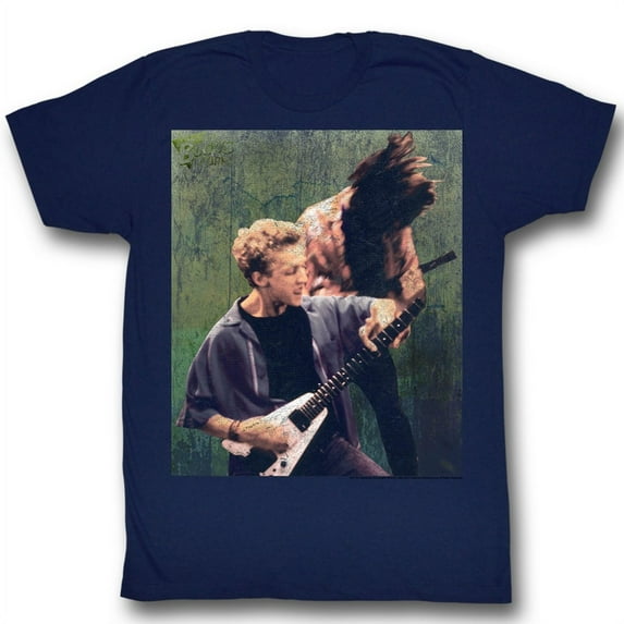 Bill and Ted Rocking Stallyns Navy Adult T-Shirt