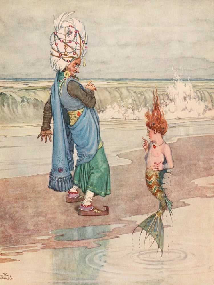 Bill the Minder 1912 A Mer-kid Canvas Art - W Heath Robinson (24 x 36)