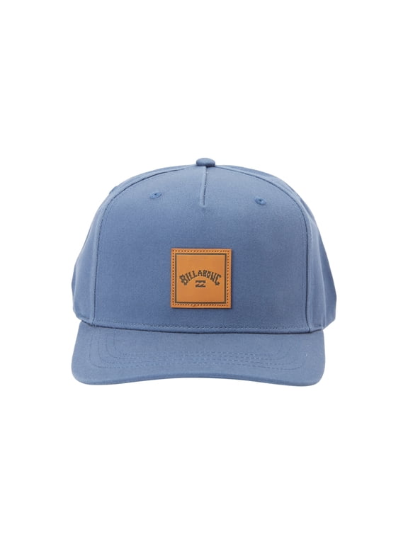 6 Panel Mens Snapback Curved Peak Cap ~ Stacked lagoon
