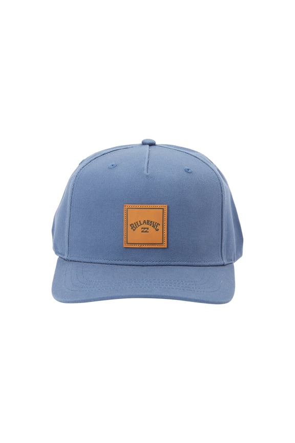 6 Panel Mens Snapback Curved Peak Cap ~ Stacked lagoon