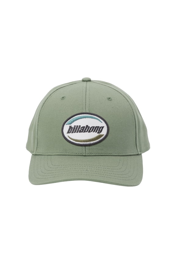 6 Panel Mens Snapback Curved Peak Cap ~ Walled sage