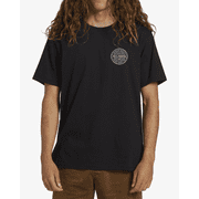 Billabong BLACK Mens Rotor Short Sleeve Graphic Tee, US Large