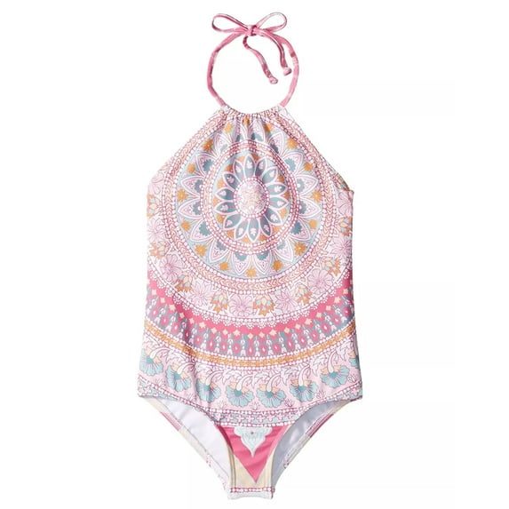 Billabong Kids' Girls' Youth Halter One Piece Swimsuit Swimwear (8, Pink)