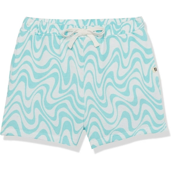 Billabong Kids' Girls' Youth The Shore Wave Print French Terry Shorts (X-Small, Seafoam)